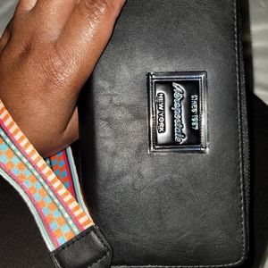 Aeropostale black wristlet leather wallet